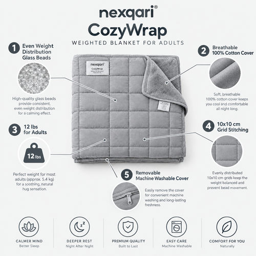 Nexqari™ CozyWrap Weighted Blanket for Adults (12 lbs)