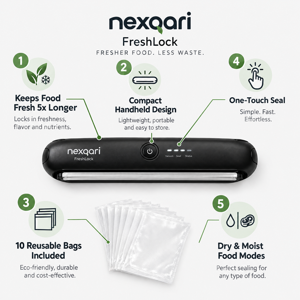Nexqari™ FreshLock Vacuum Food Sealer