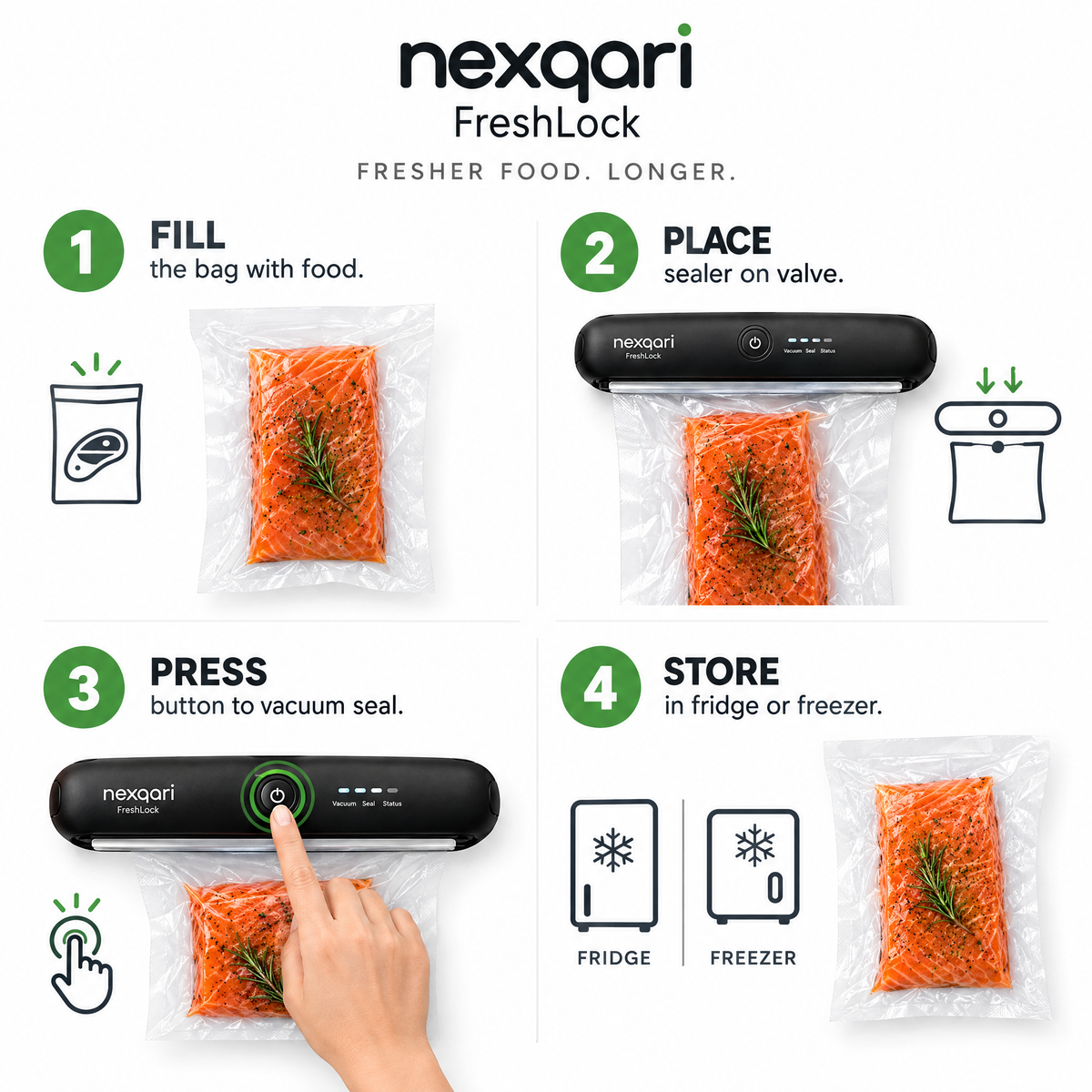 Nexqari™ FreshLock Vacuum Food Sealer