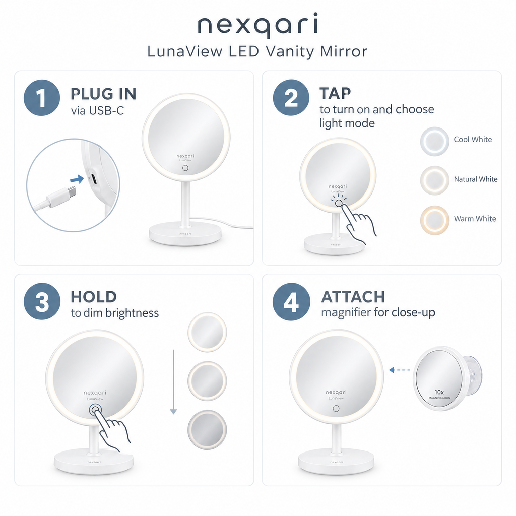 Nexqari™ LunaView LED Vanity Mirror