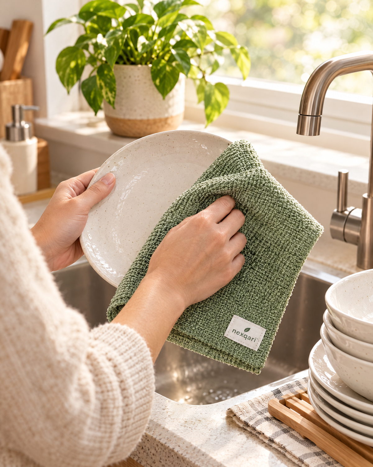 Nexqari™ TerraStep Eco-Friendly Plant-Based Cleaning Cloths (Set of 8)