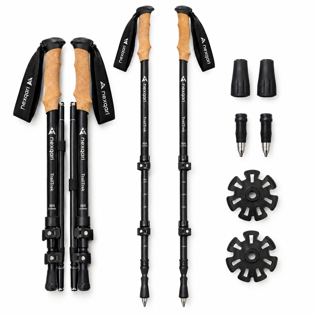 Nexqari™ TrailTrek Collapsible Hiking Poles (Pair)