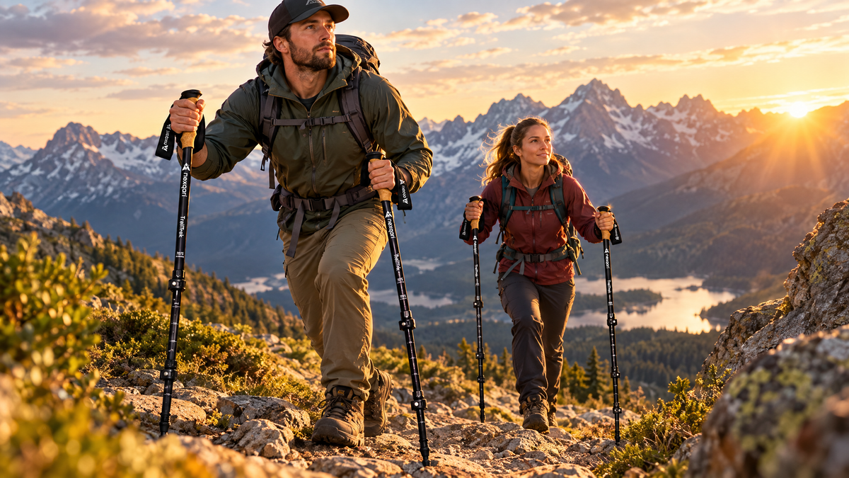 Nexqari™ TrailTrek Collapsible Hiking Poles (Pair)