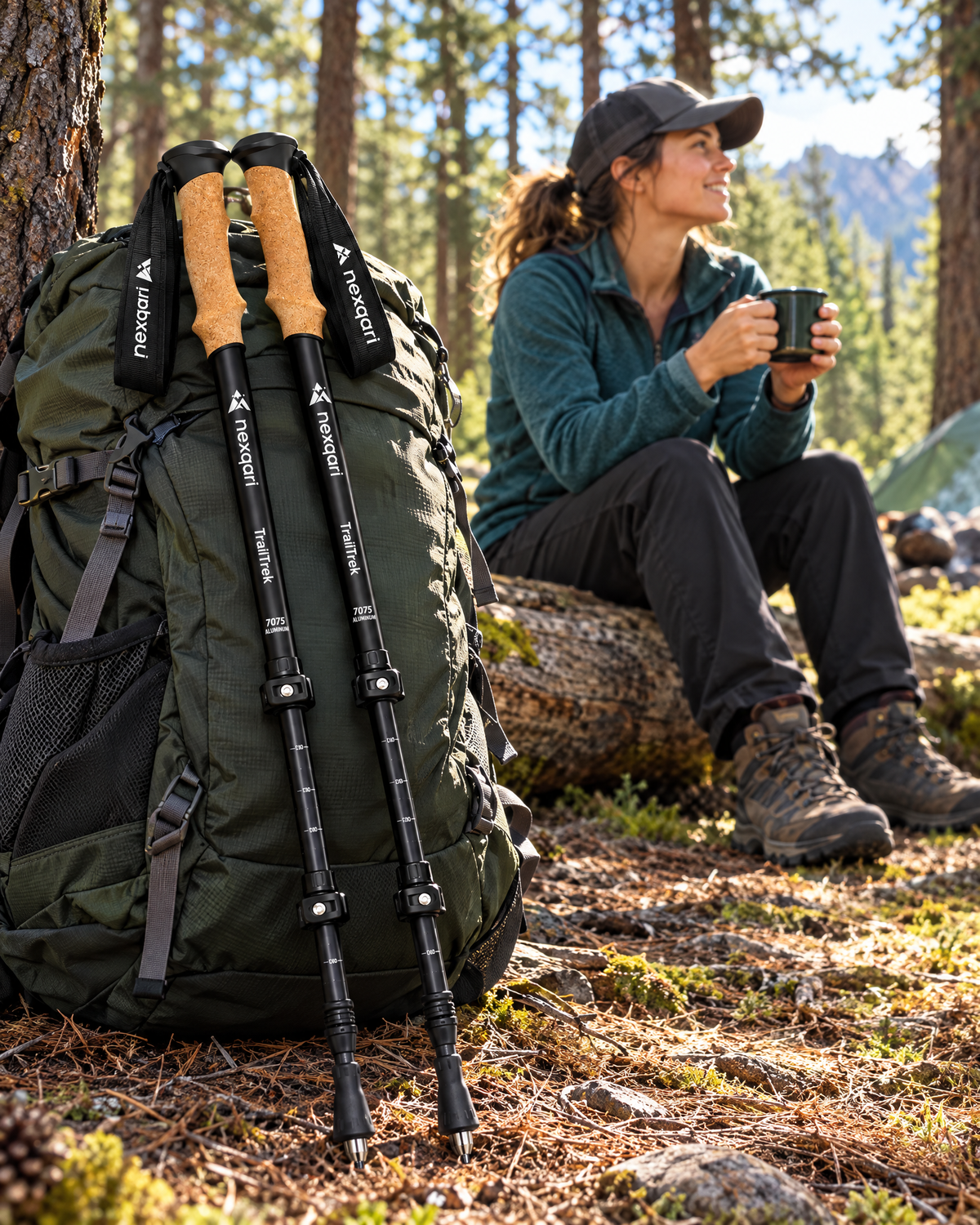 Nexqari™ TrailTrek Collapsible Hiking Poles (Pair)