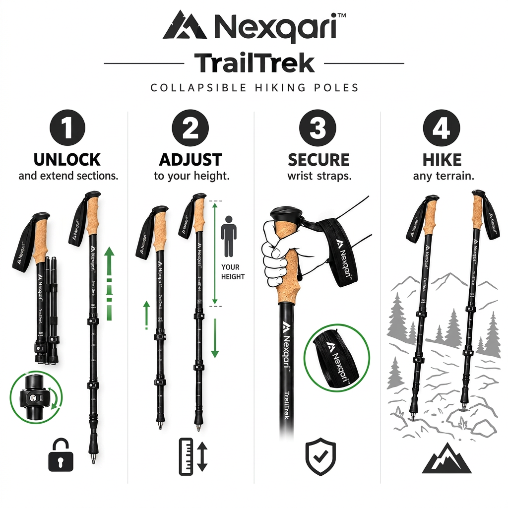 Nexqari™ 登山杖使用步骤图